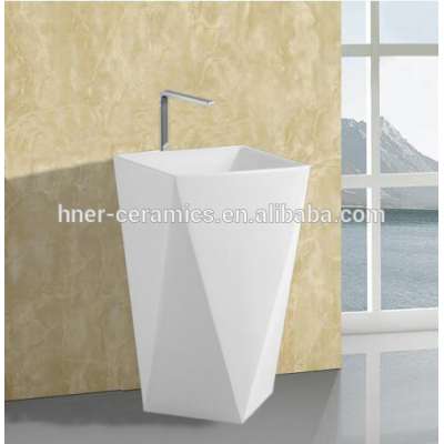 Special Design Ceramic Hand Wash Pedestal Basin For Hotel